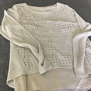 Milano Lined Woven Top with Zipper Back.